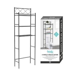 OVER THE TOILET SPACE SAVER 3 TIER BLACK